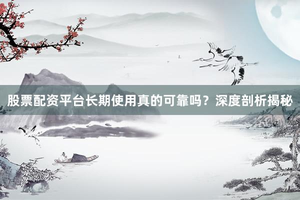 股票配资平台长期使用真的可靠吗？深度剖析揭秘