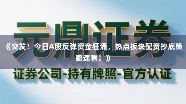 《突发！今日A股反弹资金狂涌，热点板块配资抄底策略速看！》