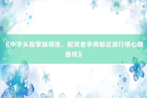 《中字头股擎旗领涨，配资老手揭秘这波行情心跳曲线》