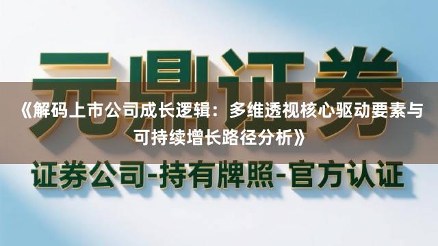 《解码上市公司成长逻辑：多维透视核心驱动要素与可持续增长路径分析》