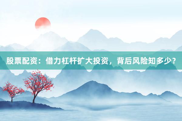 股票配资：借力杠杆扩大投资，背后风险知多少？