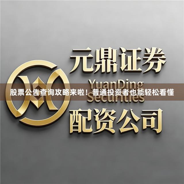 股票公告查询攻略来啦！普通投资者也能轻松看懂