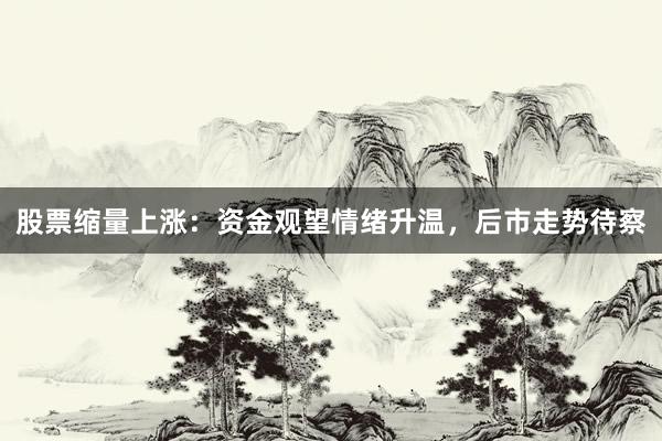 股票缩量上涨：资金观望情绪升温，后市走势待察
